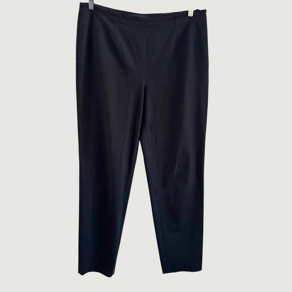 Piazza Sempione Black Straight Leg Trousers Made in Italy Size IT 50 US 14